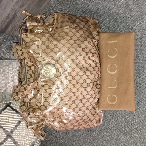 🏺Gucci🏺 - "Hysteria" GG Crystal Coated Crest Boho Tote - Picture 3 of 16